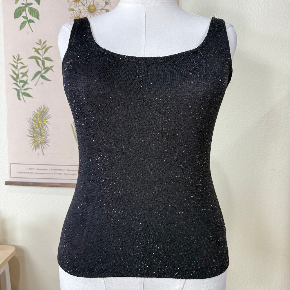Vintage 90s Sparkle Metallic Tank Top Whimsigoth Dark Romantic Goth Vampire PM M